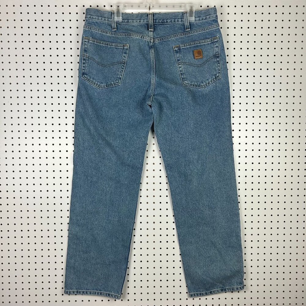 Carhartt Vintage Blue Jeans Size 38x32 Work Wear Traditional Fit B480 LVB Cowboy